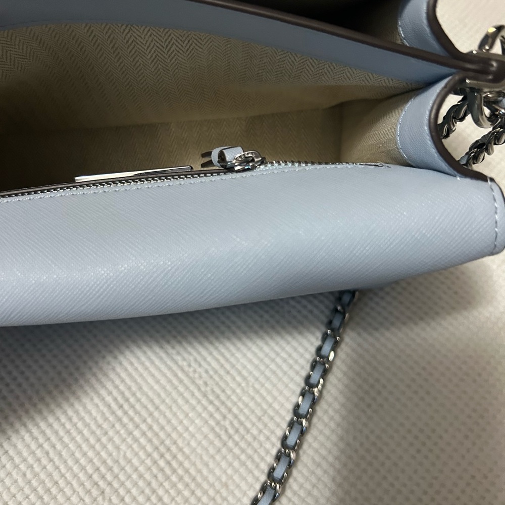 Tory Burch Pale Blue Saffiano Leather Crossbody Wallet - Picture 6 of 10